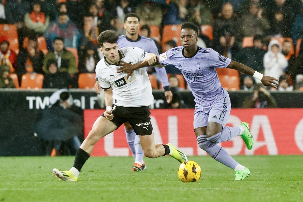 Una escena de un Valencia-Real Madrid.