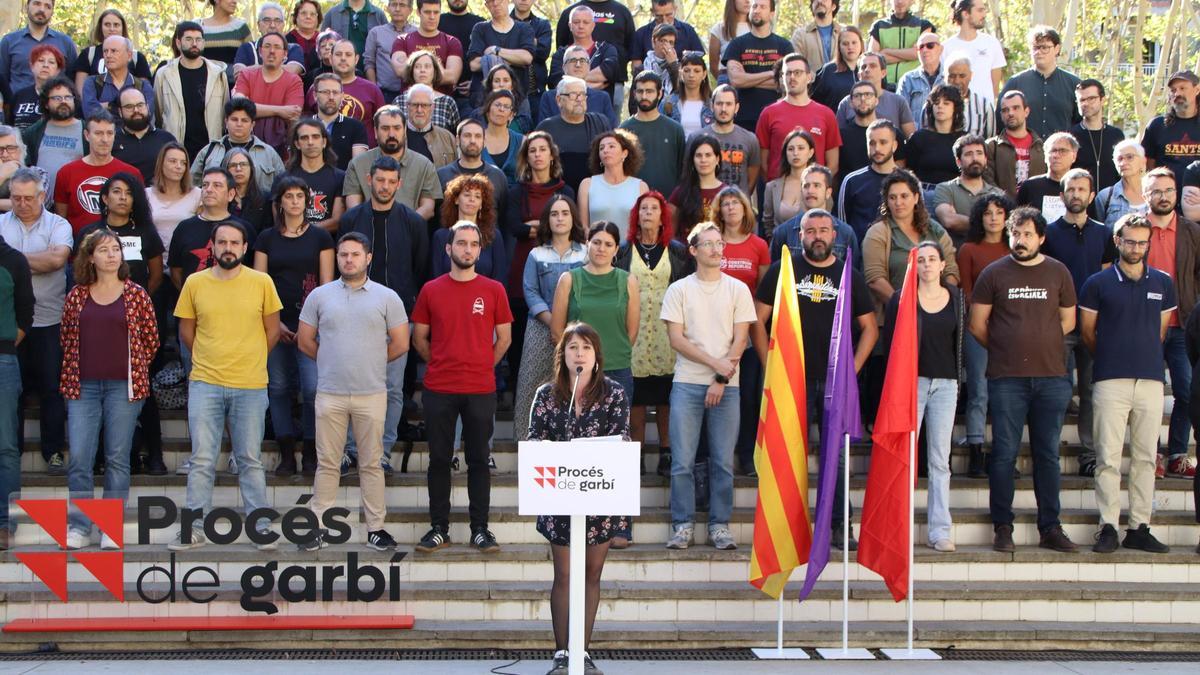 Miembros de la CUP, durante la presentación del proceso de refundación del partido.