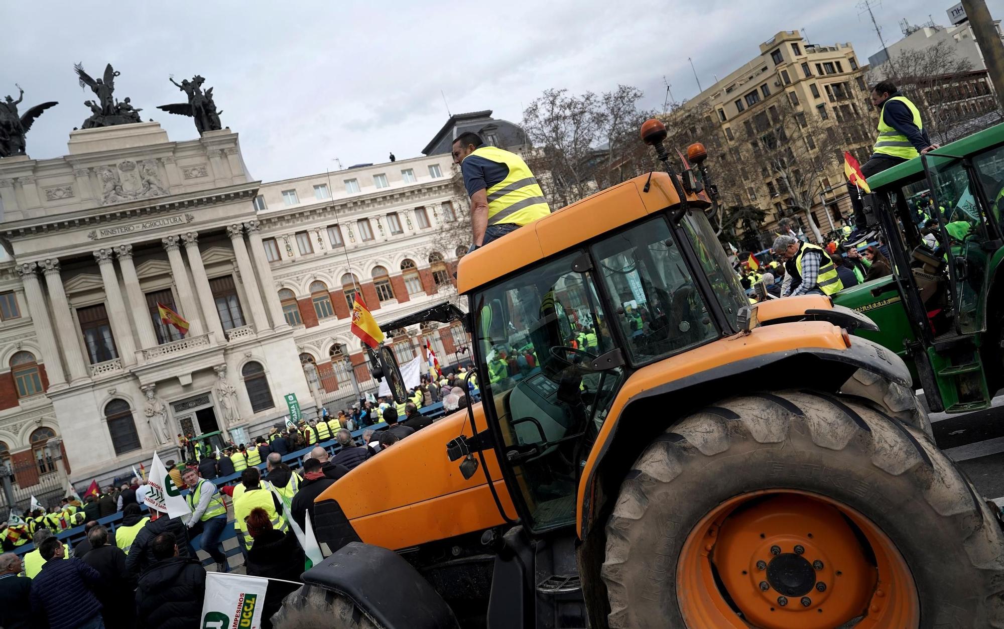 Manifestación de agricultores en Madrid, en imágenes