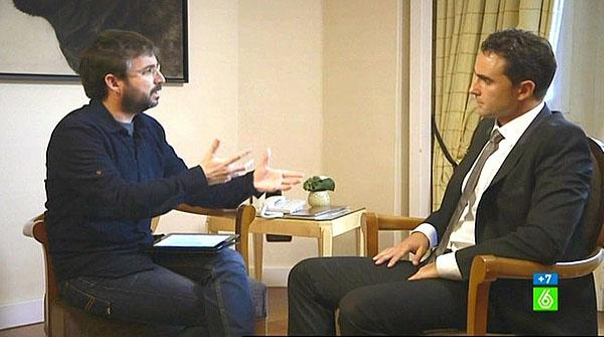 Jordi Évole, amb Hervé Falciani (’Salvados, La Sexta).