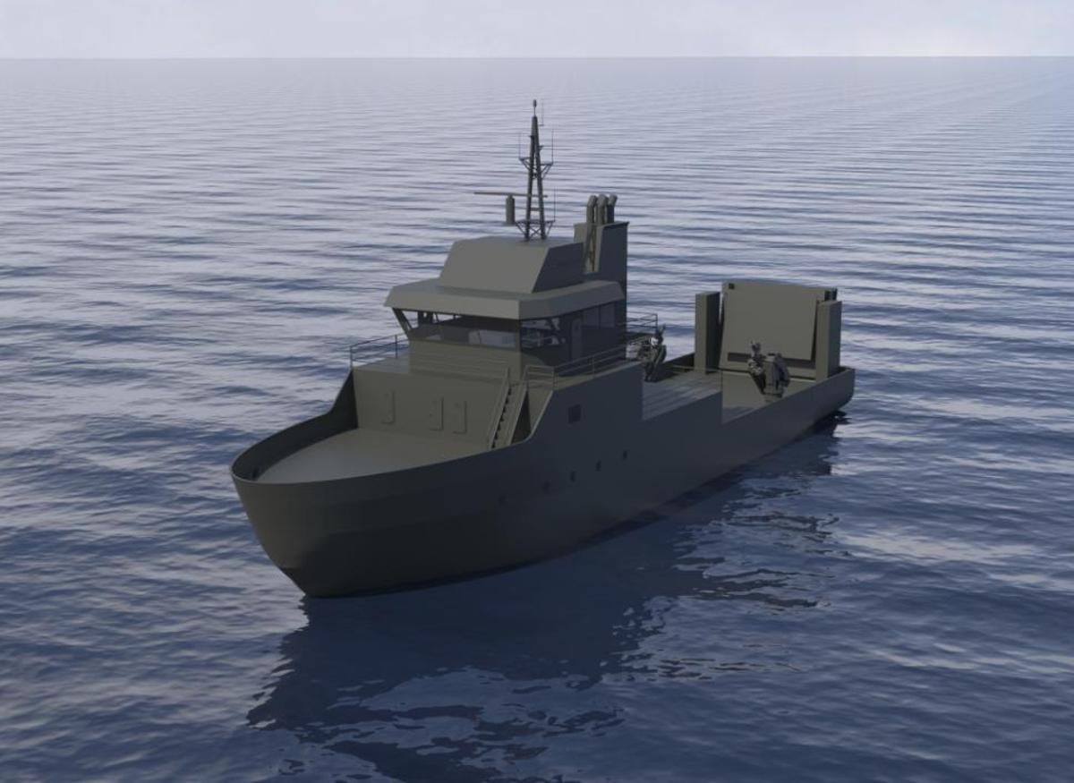 Vista desde proa del barco que hará Freire para la Armada de Suecia