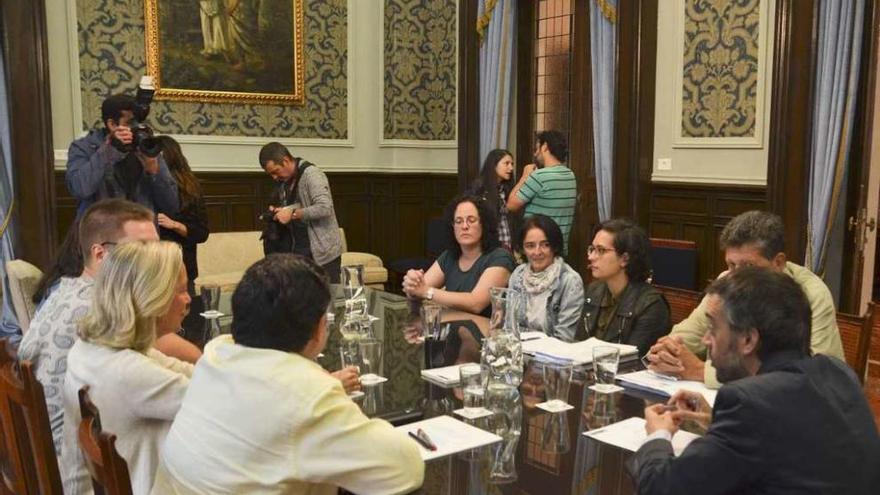 Reunión de la Junta de Portavoces celebrada ayer por la mañana.