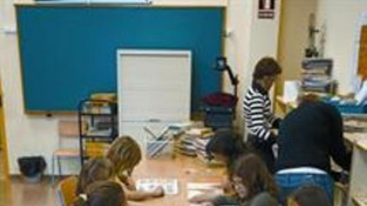 Un aula de primaria de una escuela barcelonesa.