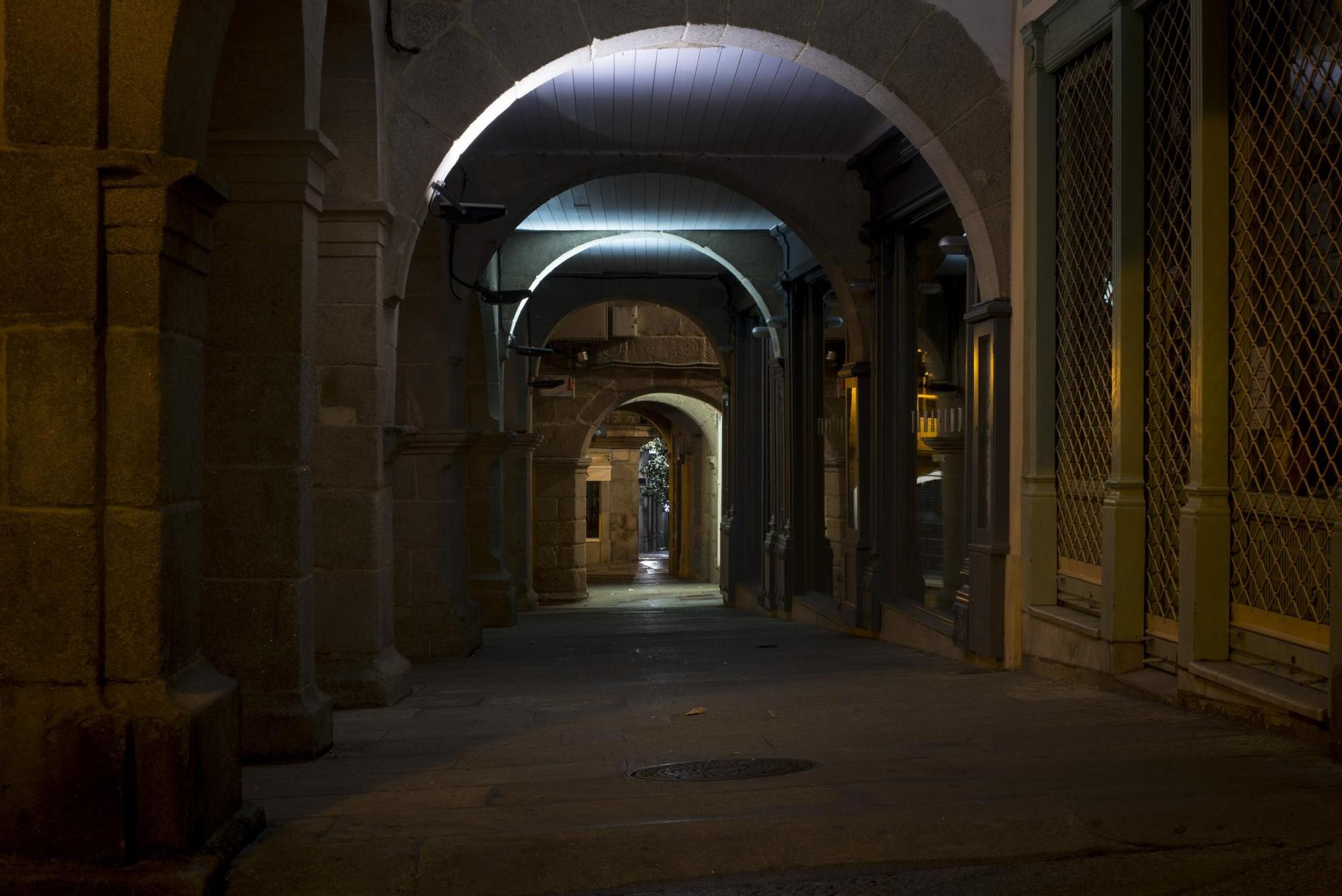 Así estaban las calles de Ourense este lunes.