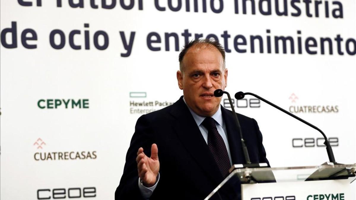 Javier Tebas, presidente de la Liga, ha sido muy claro sobre lo que piensa del Gobierno de España