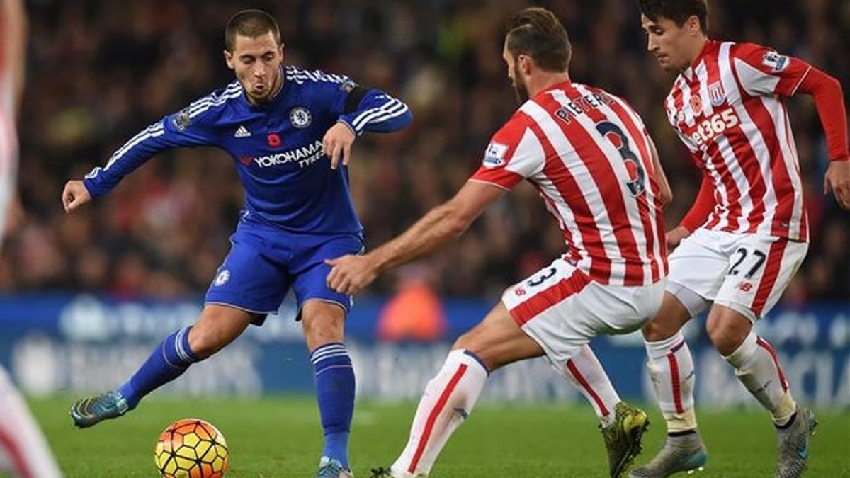 Hazard cambió su posición ante el Stoke