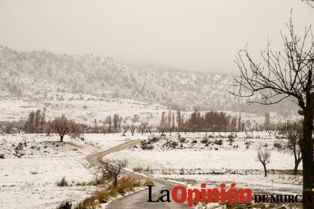 Nieve en las pedanías altas del Noroeste