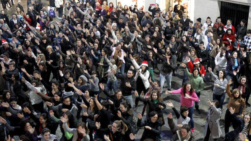 Flashmob celebrado el año pasado en Vigo // J. LORES