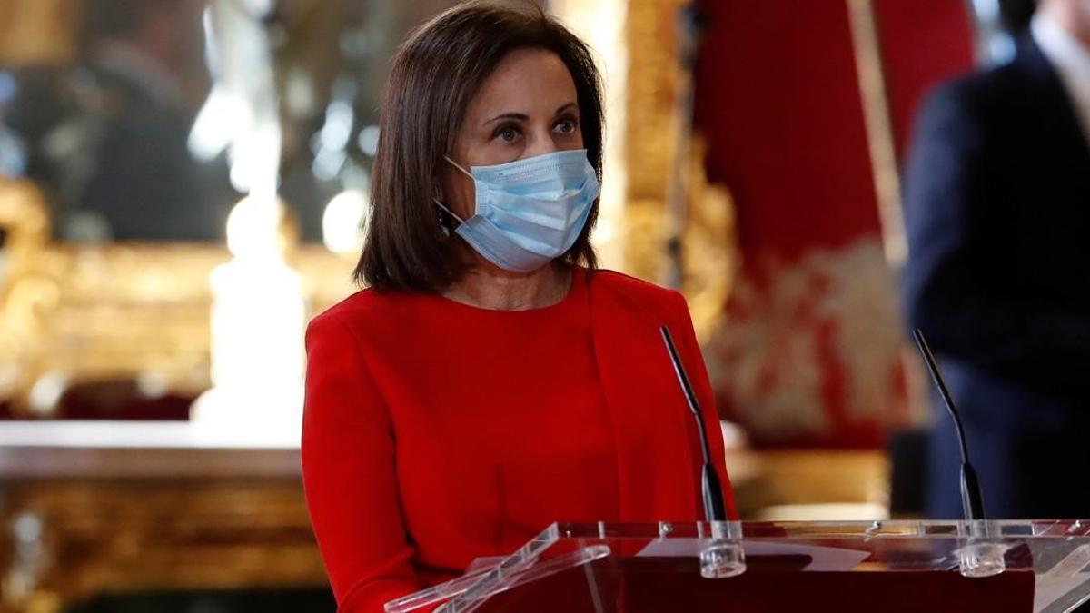 Margarita Robles durante su intervención en la ceremonia de la Pascua Militar en el Palacio Real de Madrid