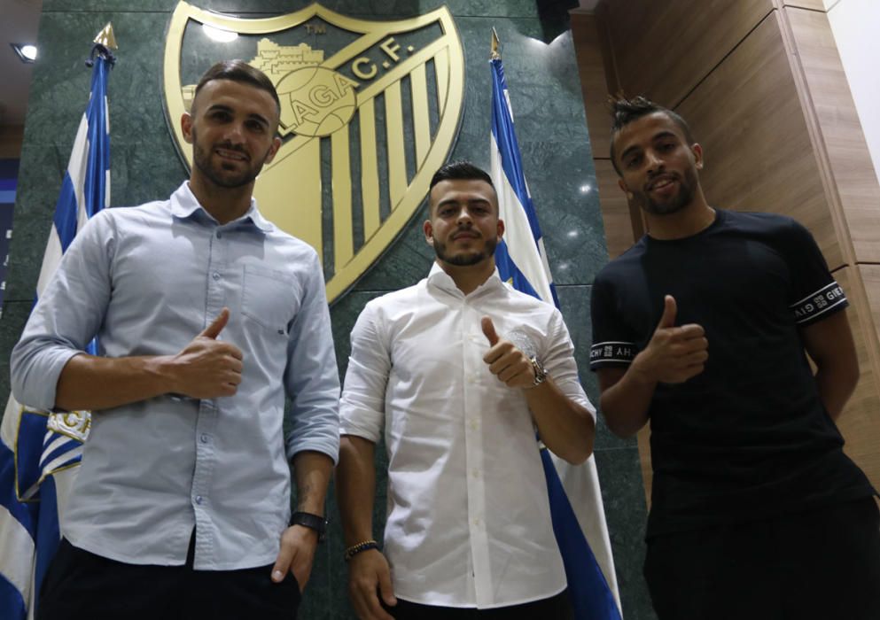 El Málaga CF presenta a Sadiku , González, y Benkhemassa