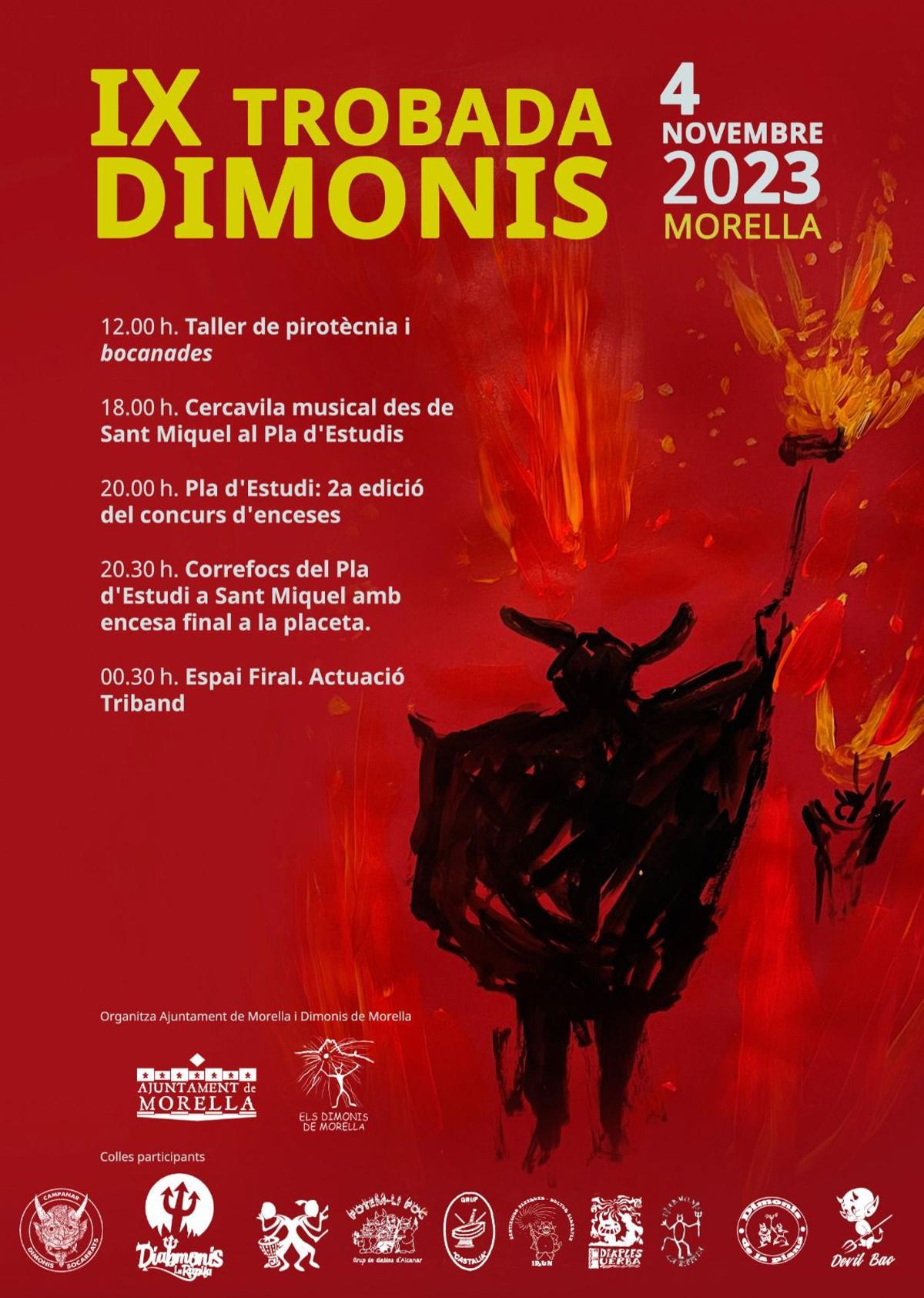 Cartel del encuentro de 'dimonis' de este sábado en Morella.