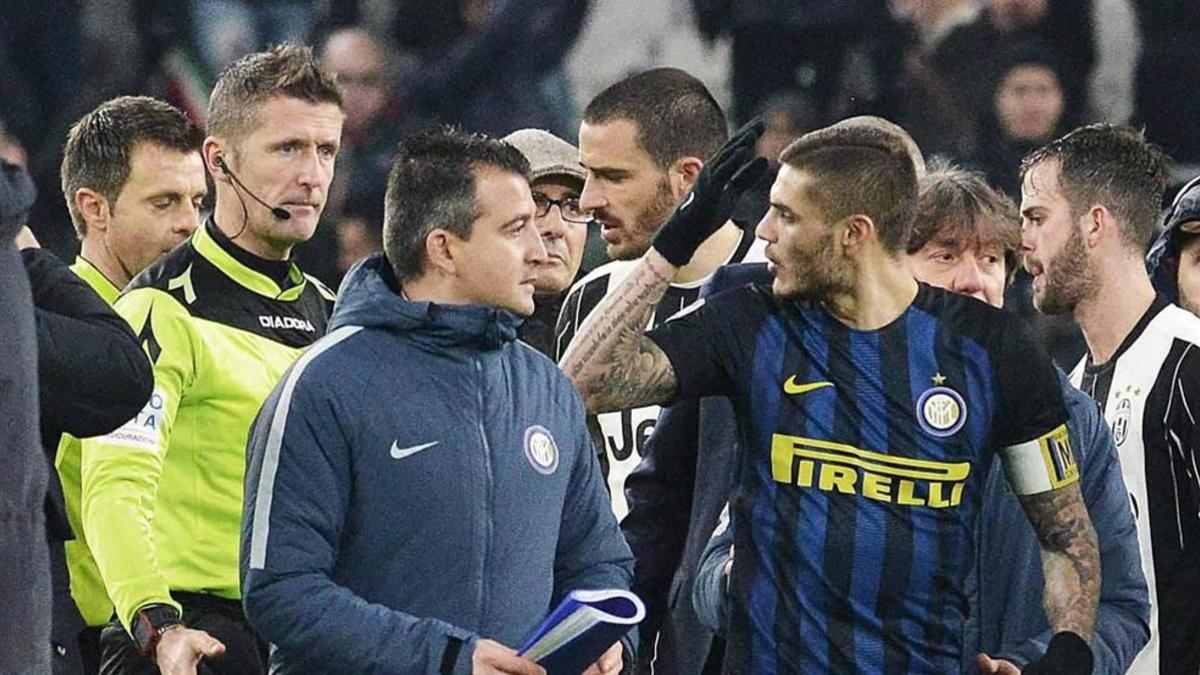 Icardi se enfrentó al árbitro en el Juventus-Inter
