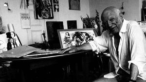 Pablo Picasso, en su estudio de la villa de Notre-Dame-de-Vie, en Mougins (Francia), donde falleció el 8 de abril de 1973.