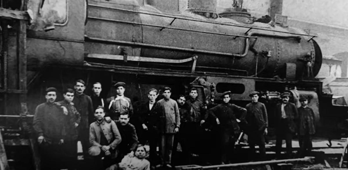 Trabajadores ferroviarios en la II República.