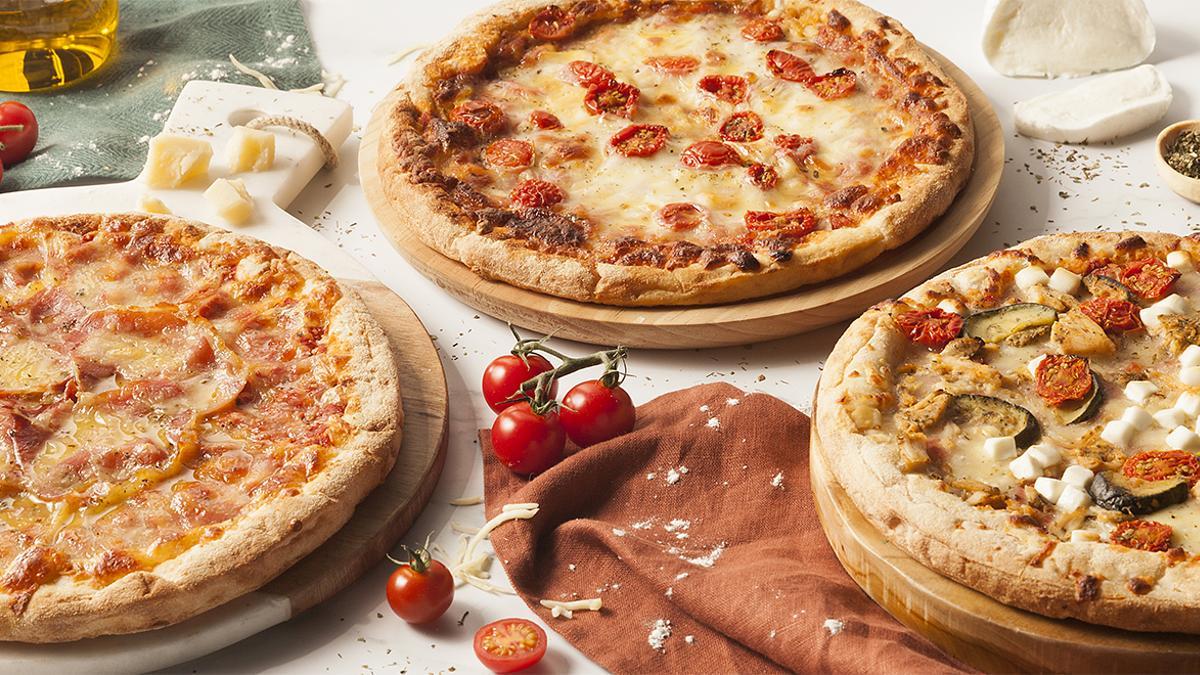 Las tres nuevas pizzas de Mecadona.