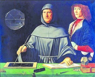 Luca Pacioli vestit de franciscà.  WIKIMEDIA COMMONS