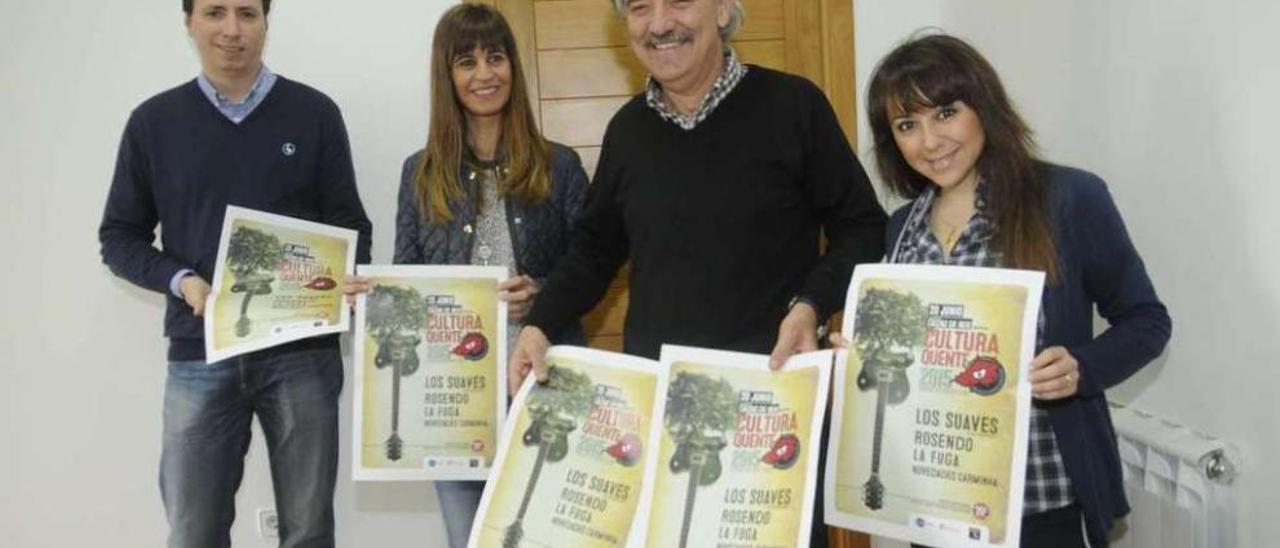 Manuel García; la concejala de Cultura, María Lopez; Juan Manuel Rey y Estela Rodríguez. // Noé Parga