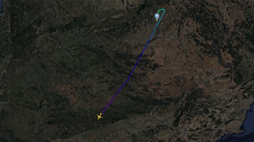La ruta del vuelo IB3836 con salida desde Madrid y destino Gran Canaria a las 23.45 horas.