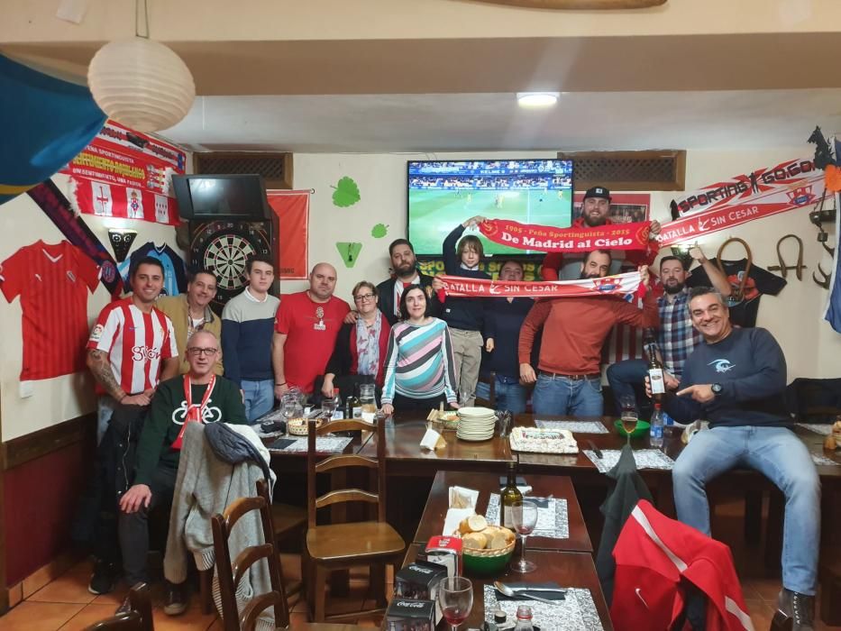 Los aficionados del Sporting, reunidos para el der