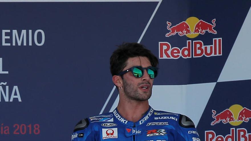 Andrea Iannone, en uno de sus últimos podiums en MotoGP.