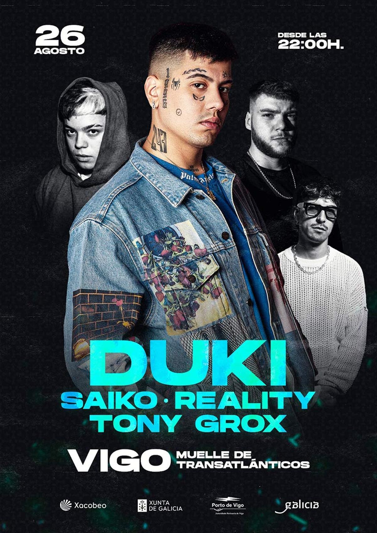 El concierto de Duki en Vigo será el 26 de agosto