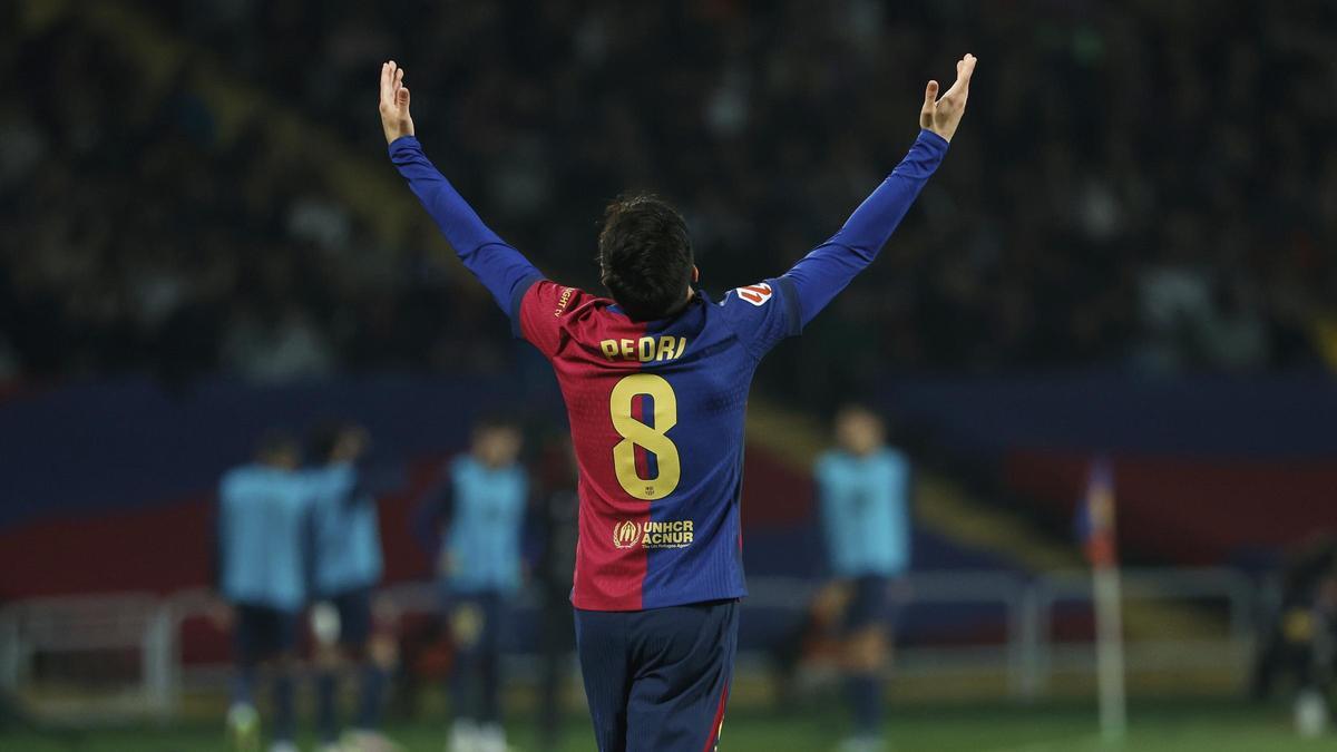 Pedri, en el empate del Barça frente al Betis en Montjuïc.