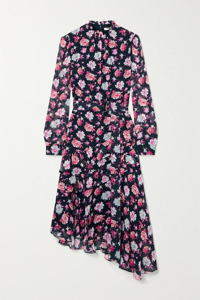 Vestido de flores asimétrico en el bajo, de Jason Wu
