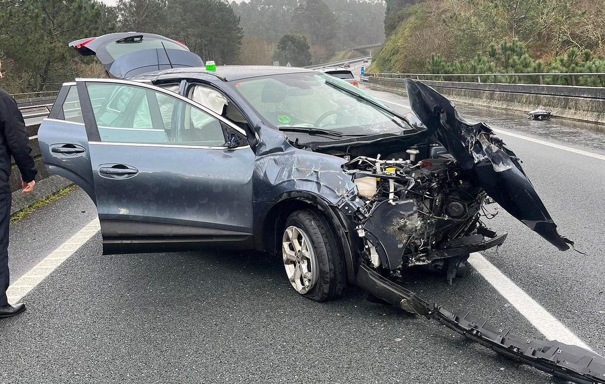 Estado en el que quedó el vehículo tras el accidente.