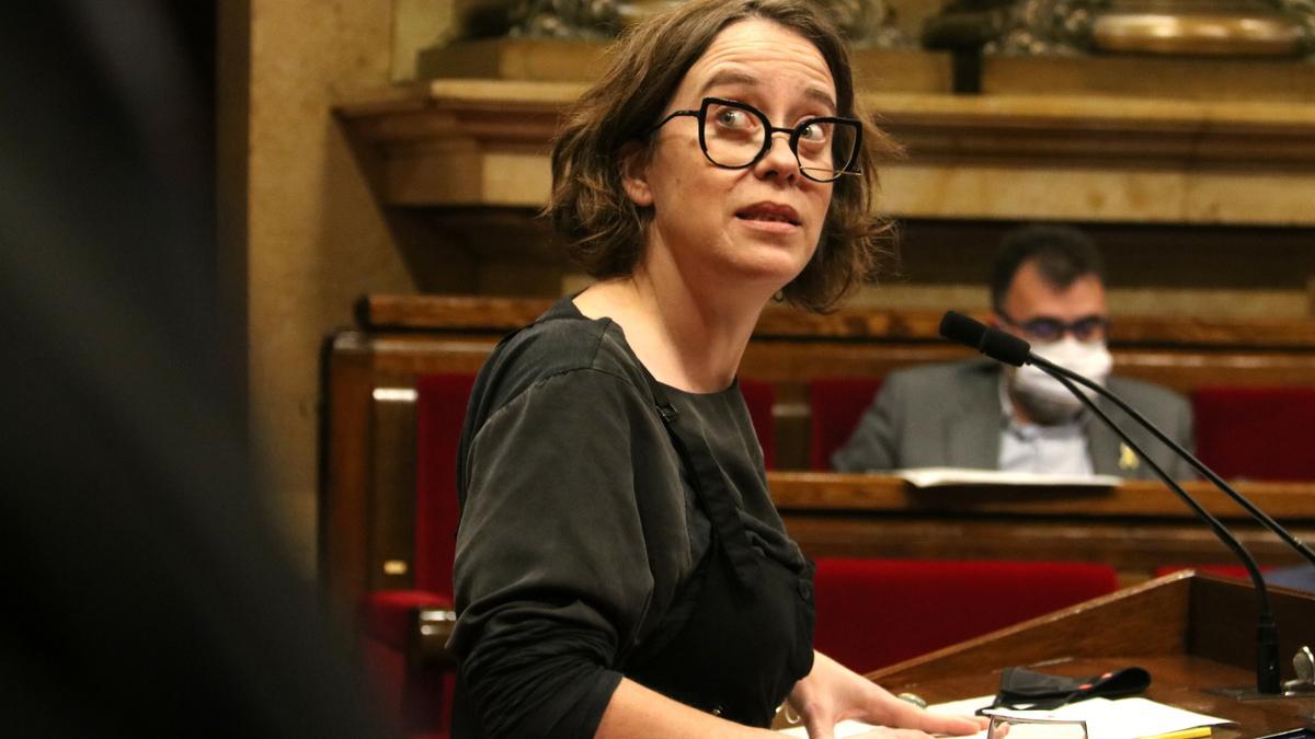 La diputada de la CUP-NCG Eulàlia Reguant durant el debat de totalitat dels pressupostos