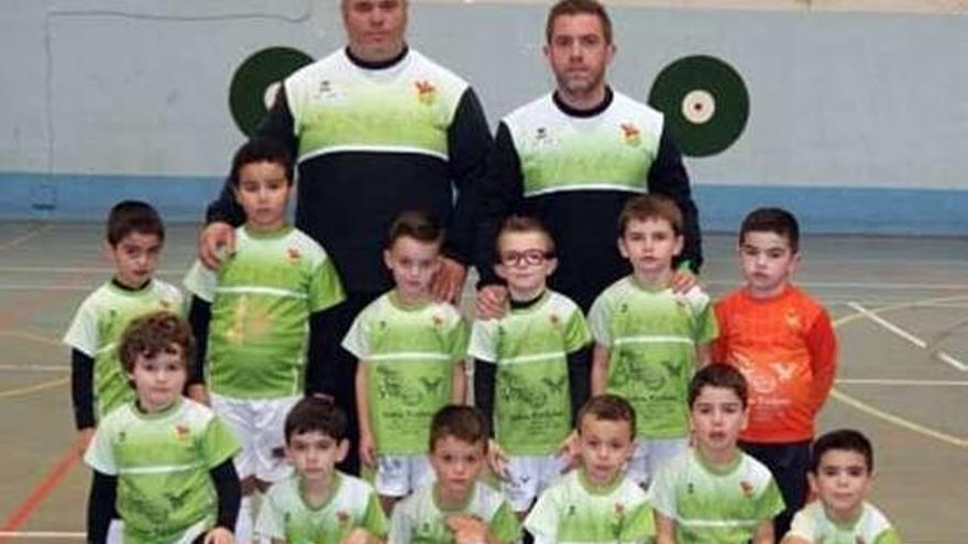 Plantilla del minibenjamín del Aller Deportivo.