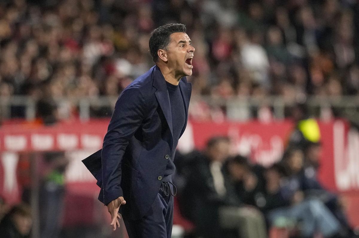 El técnico del Girona, Míchel Sánchez, durante el encuentro del pasado lunes contra el Betis en el estadio de Montilivi.