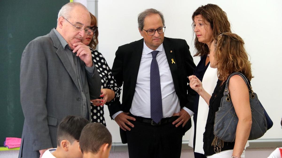 Visita del presidet de la Generalitat, Quim Torra, al CEIP Torre de la Miranda de Cornellà.