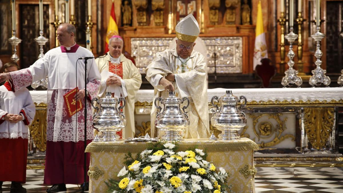 Demetrio Fernández, durante la misa.