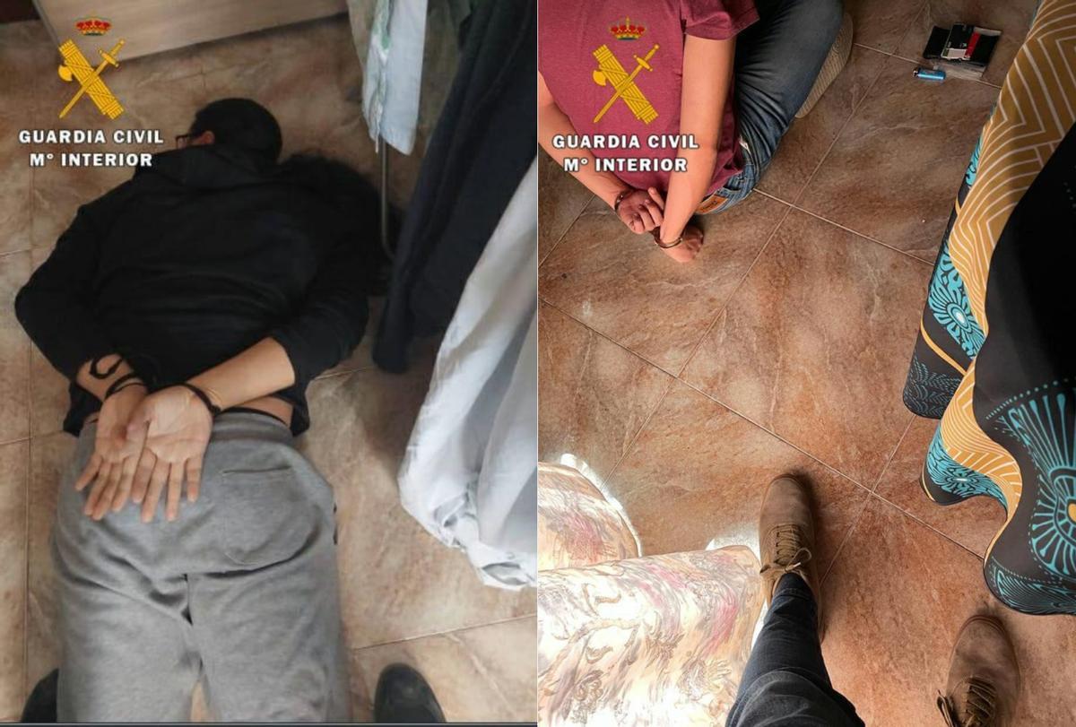 Momento de la detención de dos de los sospechosos.