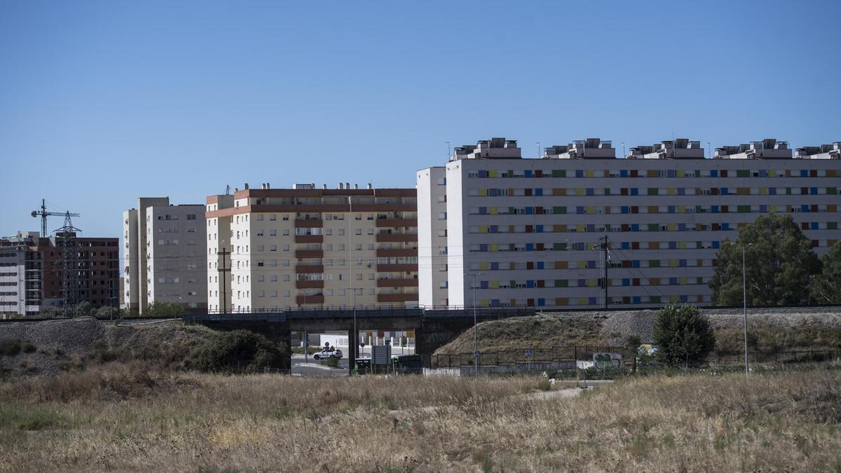 El barrio El Junquillo en Cáceres, donde se están construyendo varios bloques de viviendas protegidas.