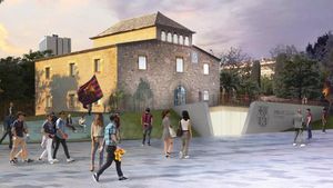 Recreación virtual de la fachada de La Masia tras su futura remodelación como sede social del Barça