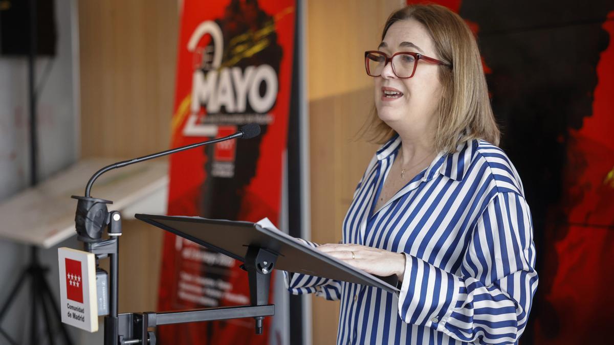 Archivo - La consejera de Cultura, Turismo y Deporte, Marta Rivera de la Cruz, en la presentación de la programación del Dos de Mayo