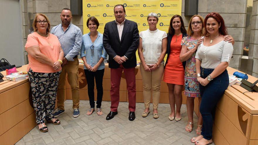 Pérez, Ortega, Alonso, Trujillo, Rodríguez, Santana, Rodríguez y Tejera, ayer en el Cicca.