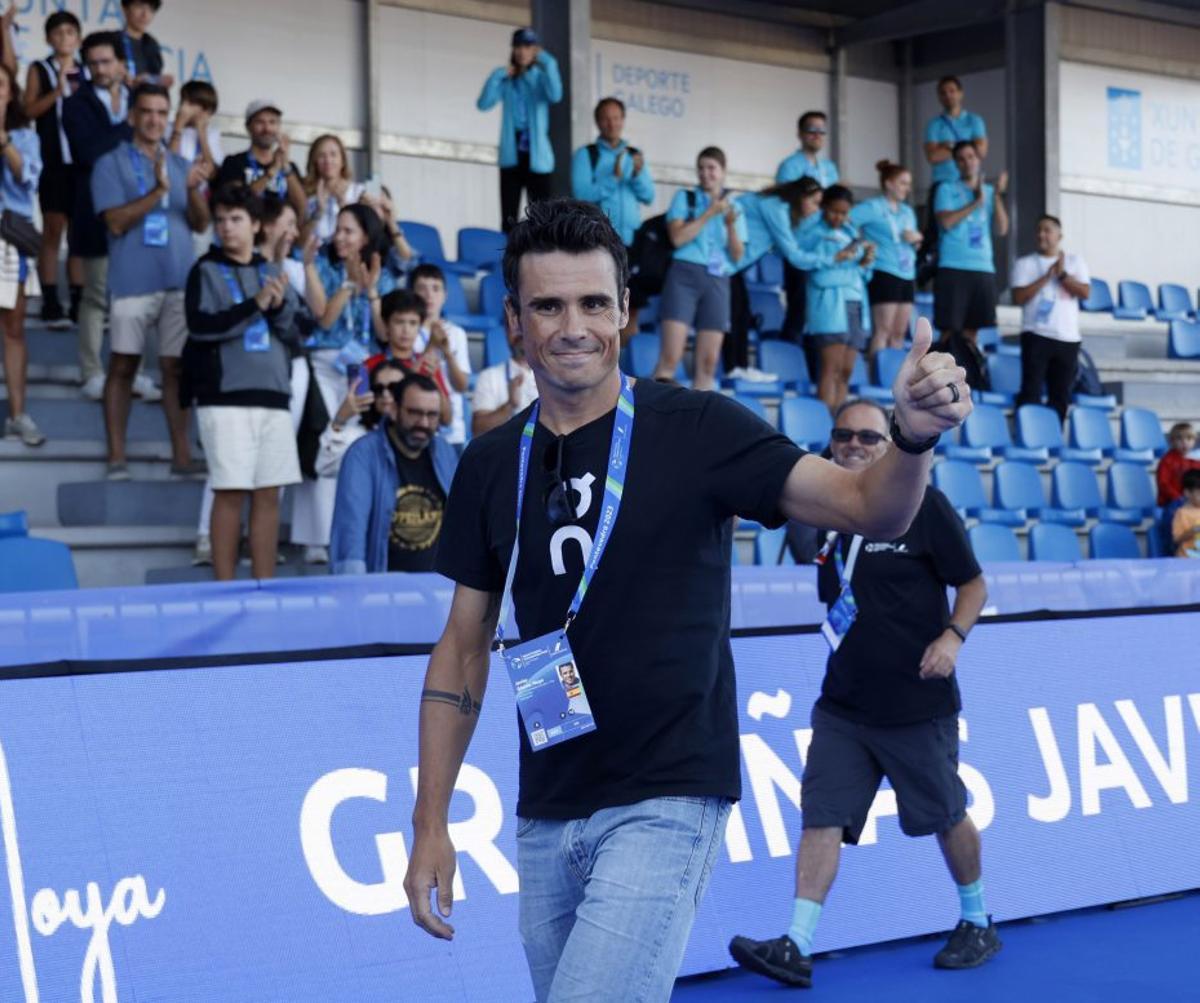 Gómez Noya, en un homenaje tributado en Pontevedra.