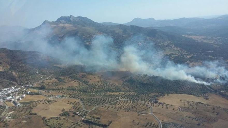 Imagen aérea de la zona afectada por las llamas.