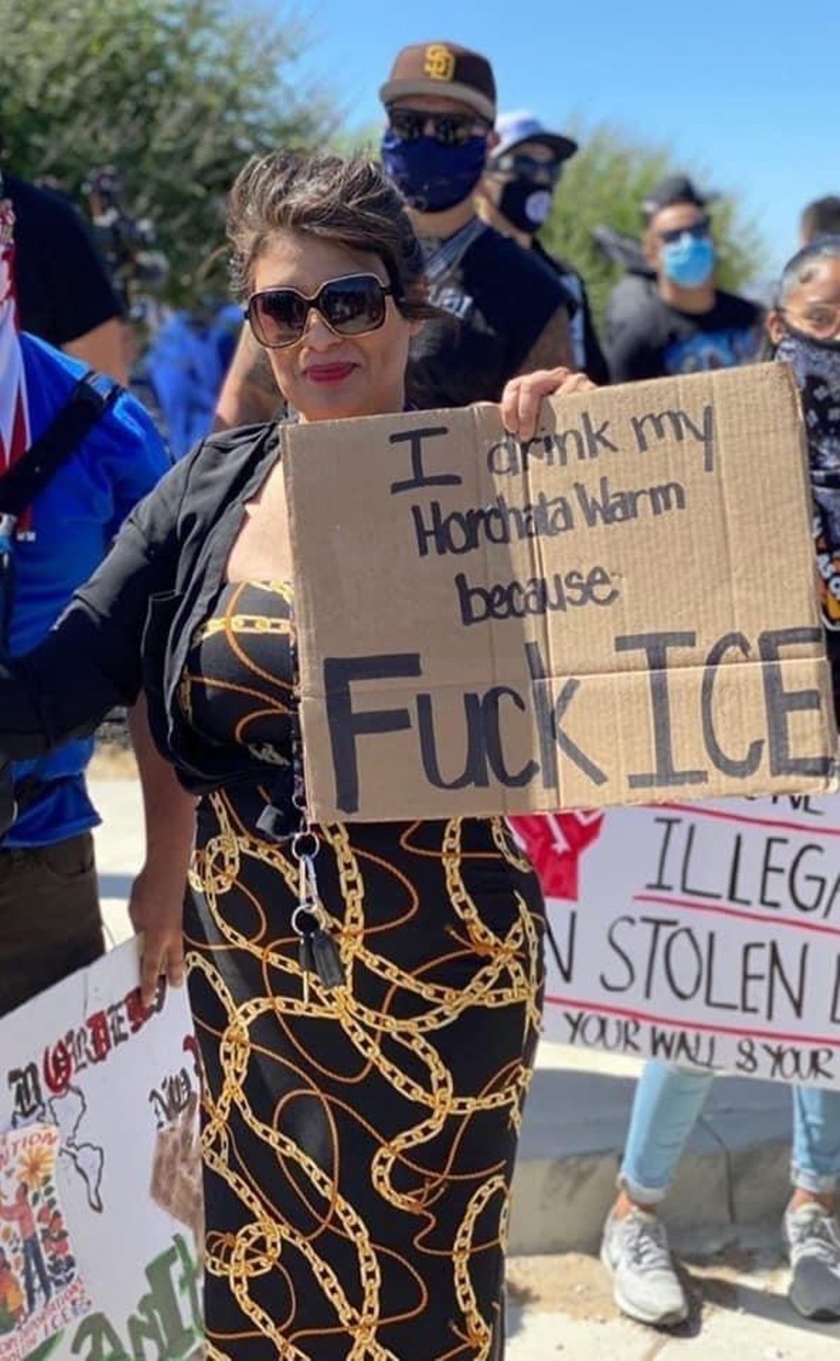 Manifestante anti Trump.