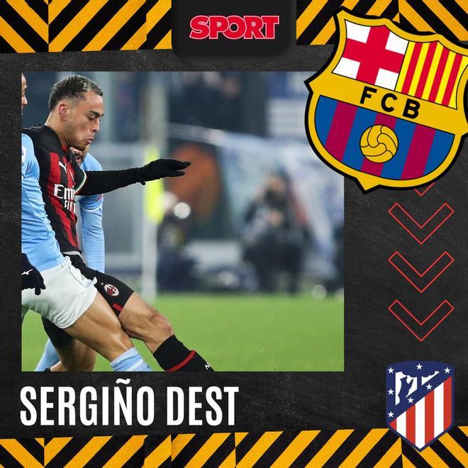 Sergiño Dest no seguirá en el Milan y el Atlético de Madrid está atento a su situación para sumar efectivos en el carril derecho.