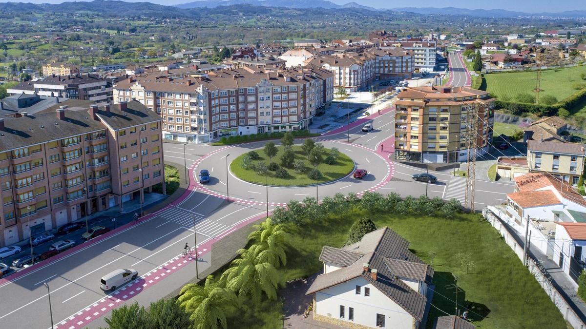 Recreación de la glorieta de El Berrón.