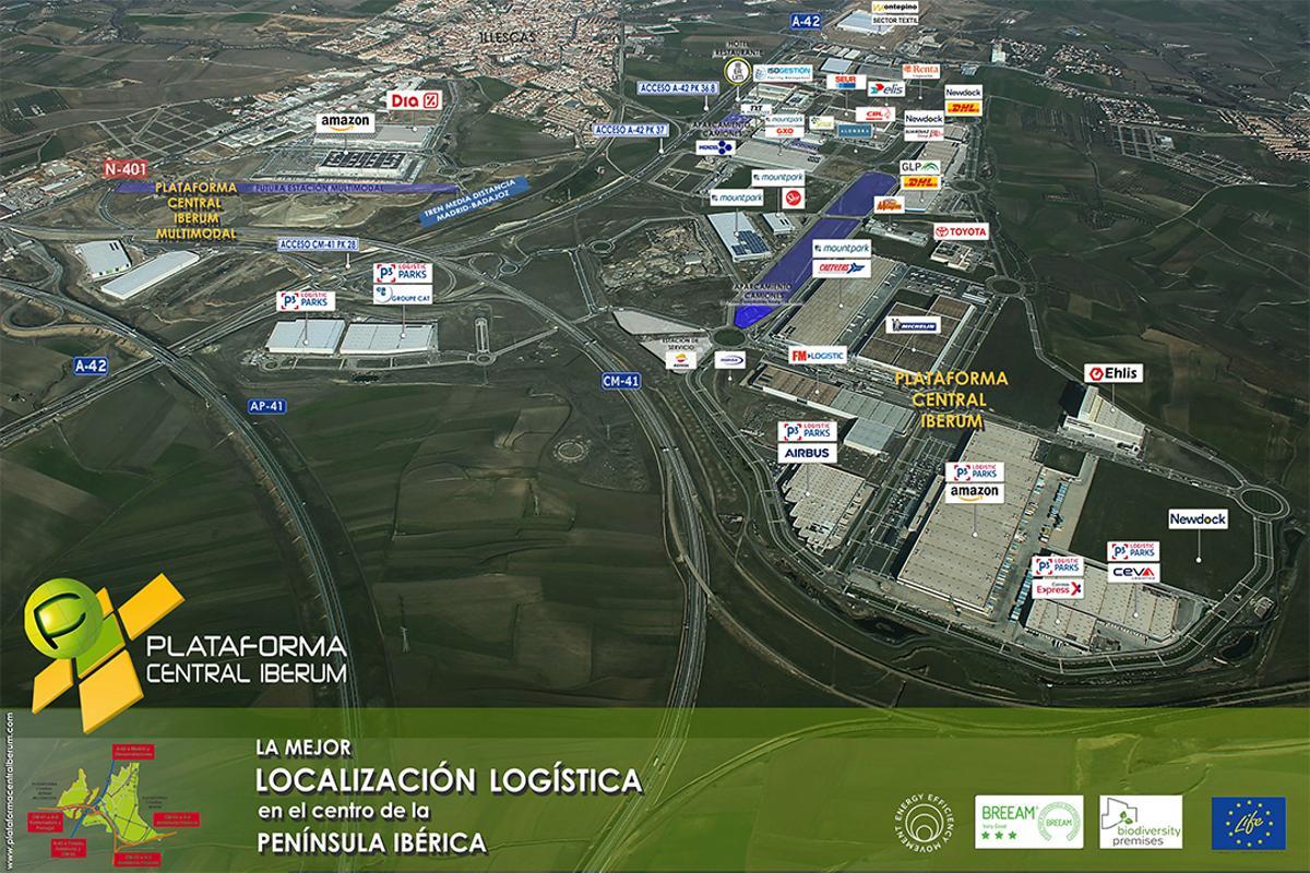 Ubicación de las empresas en el parque industrial y logístico de Illescas (Toledo).