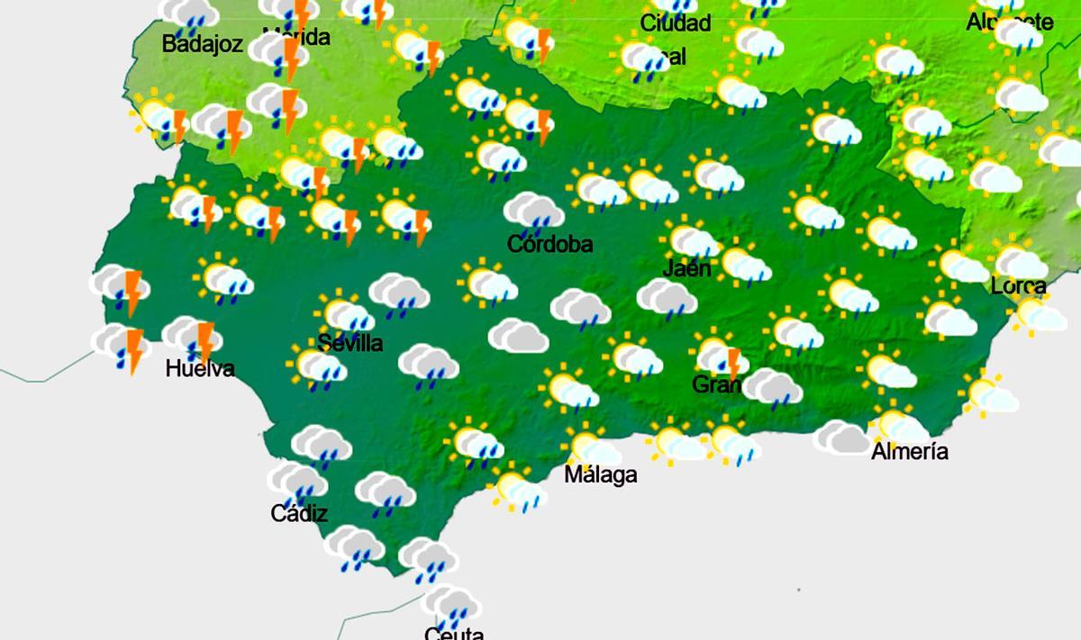 Previsión de Aemet para el lunes.