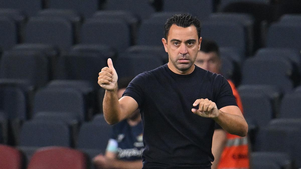 Xavi, durante el Barça-Amberes de la Champions.