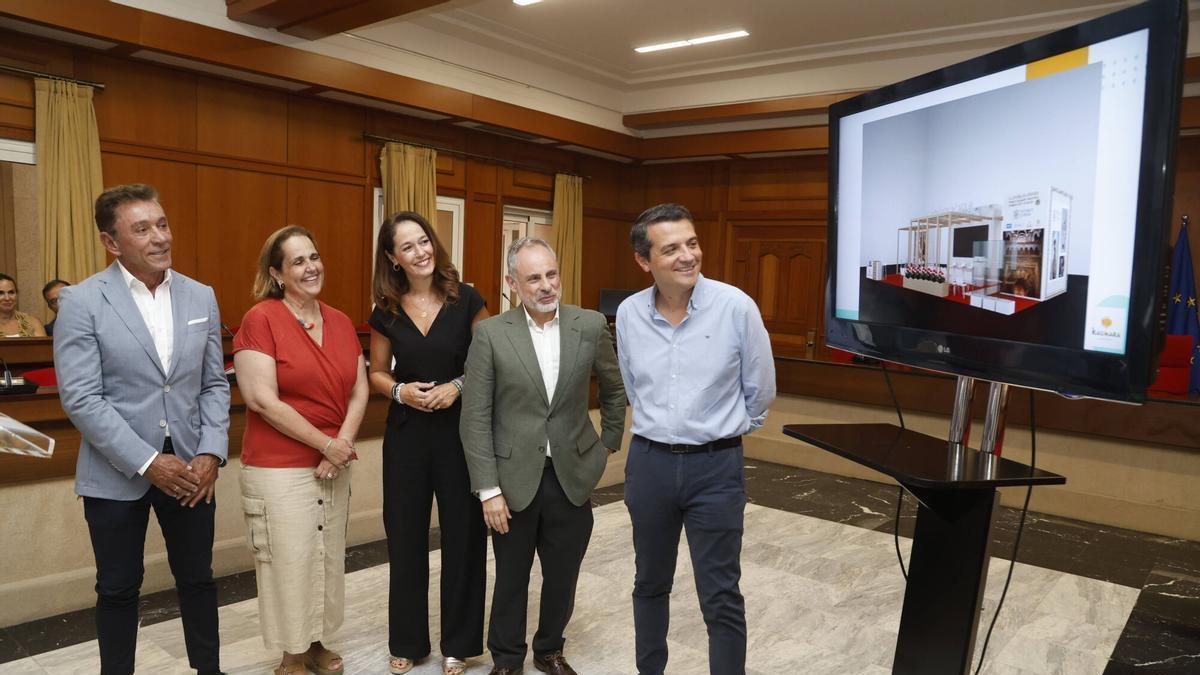 Isidoro García Escribano, Blanca Torrent, Marina Montes, Rafael Ruiz y José María Bellido, durante la presentación del estand que tendrá Córdoba en Madridjoya 2026.
