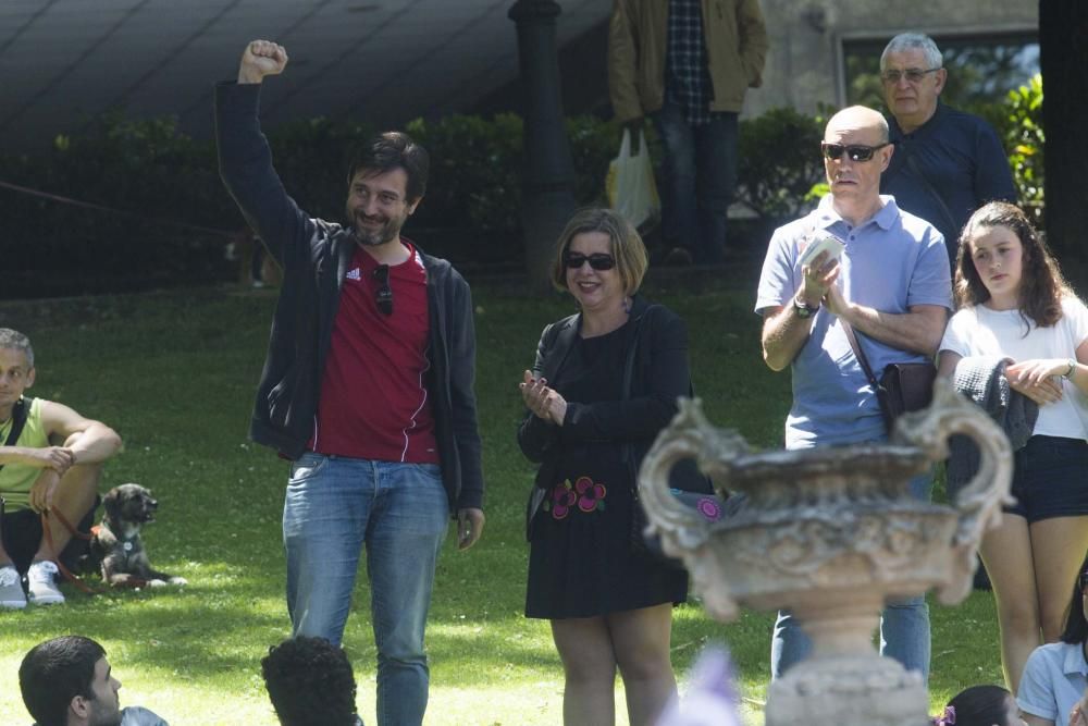 Acto electoral de Podemos en Oviedo con Juan Carlos Monedero