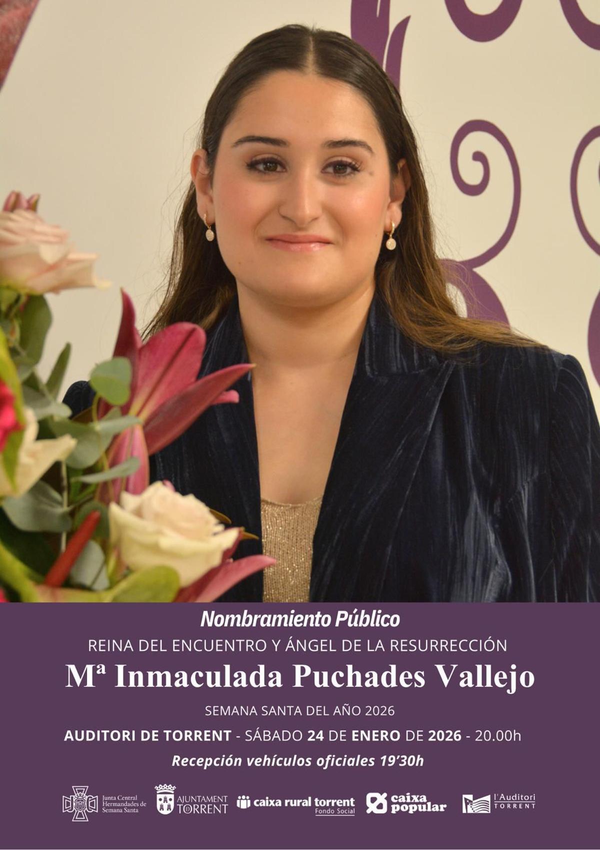 Cartel anunciador del acto del Nombramiento público de Inmaculada Puchades.