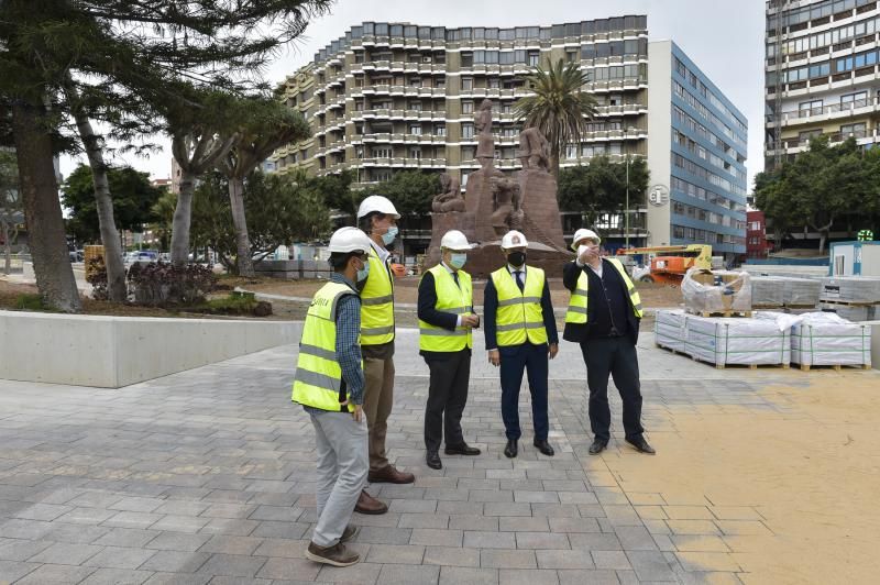 Obras de la peatonalización de la Plaza de España